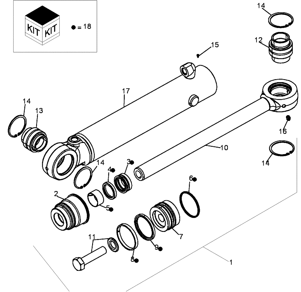 Схема запчастей Case 650L - (35.741.03) - CYLINDER, ANGLE (35) - HYDRAULIC SYSTEMS