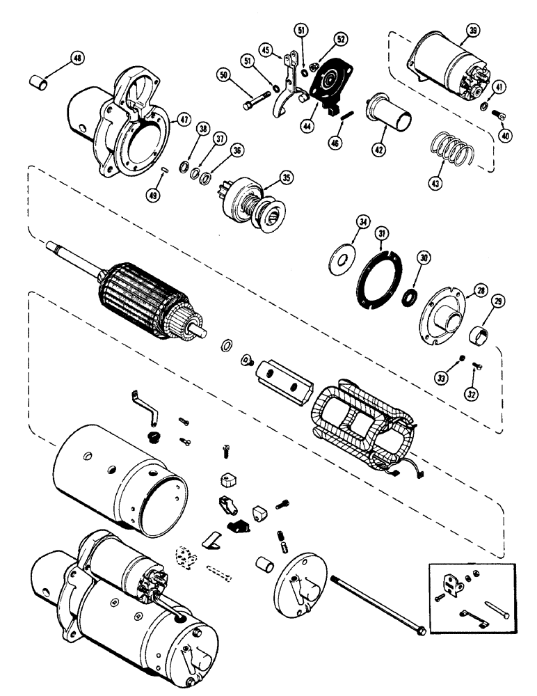 Схема запчастей Case 430CK - (057I) - A38413 STARTER, (188) DIESEL ENGINE 