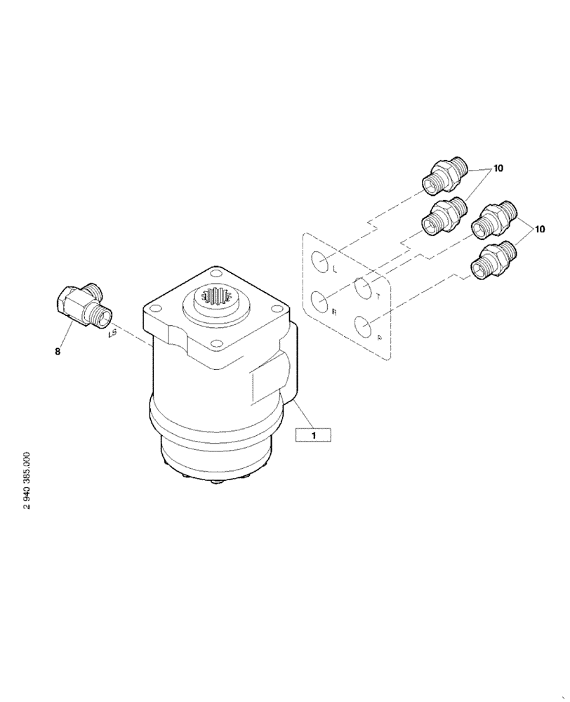 Схема запчастей Case 21D - (23.091[001]) - STEERING VALVE MOUNTING PARTS (S/N 561101-UP) No Description