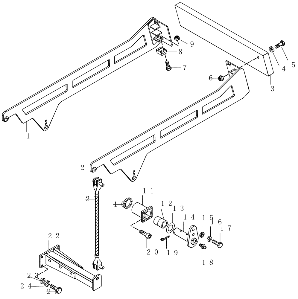 Схема запчастей Case 325 - (9.653/1[01]) - ACCESSORIES - SCISSOR REAR GATE (19) - OPTIONS