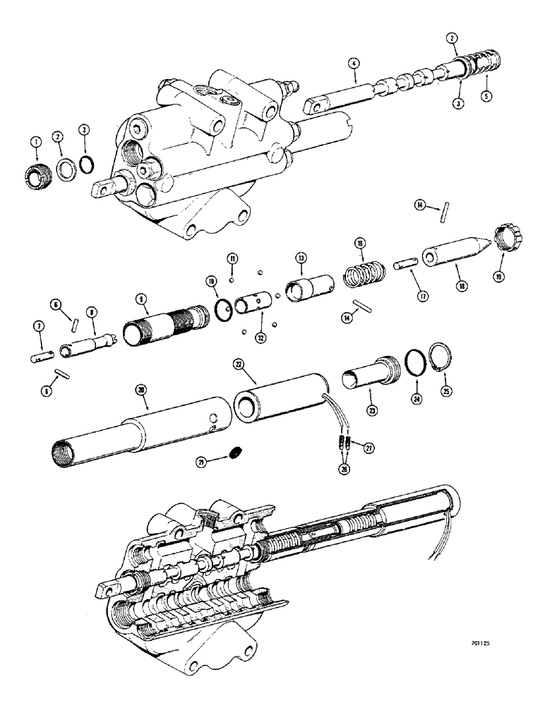 Схема запчастей Case 680CK - (236) - THREE POSITION SPOOLS - DOUBLE ACTING, USED WITH 2 AND 3 SPOOL LOADER VALVES (35) - HYDRAULIC SYSTEMS