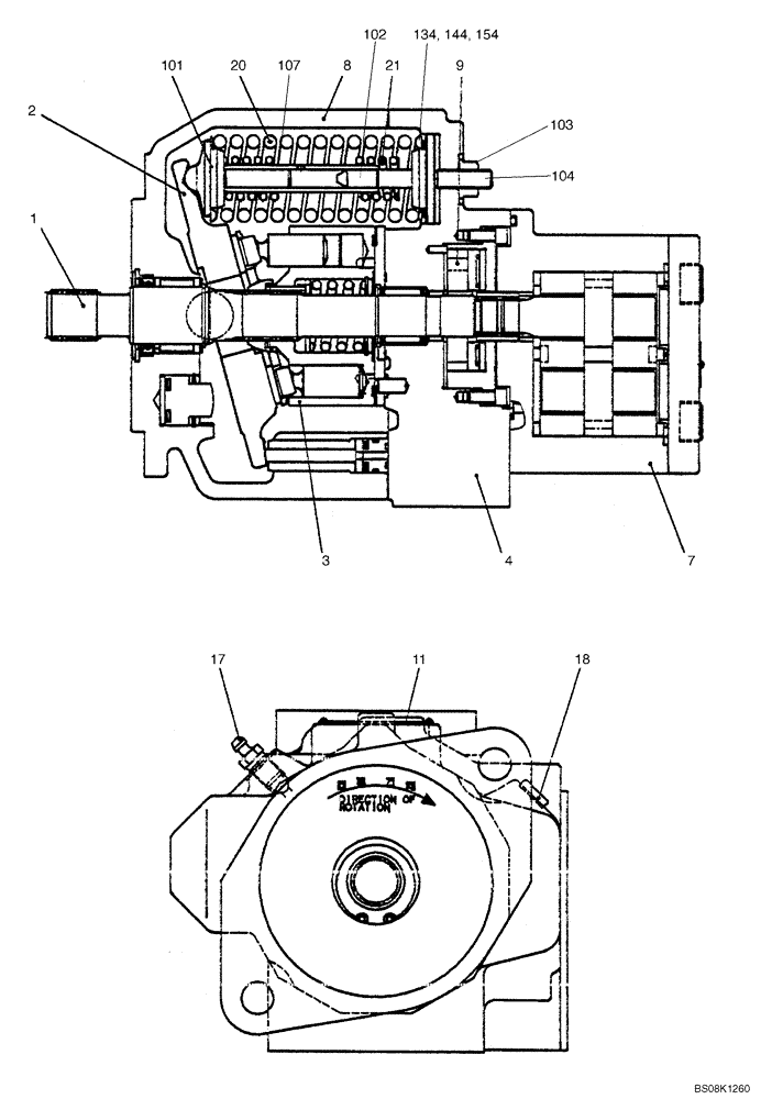 Схема запчастей Case CX27B BTW - (07-023) - PUMP ASSY (PM10V00017F1) (35) - HYDRAULIC SYSTEMS