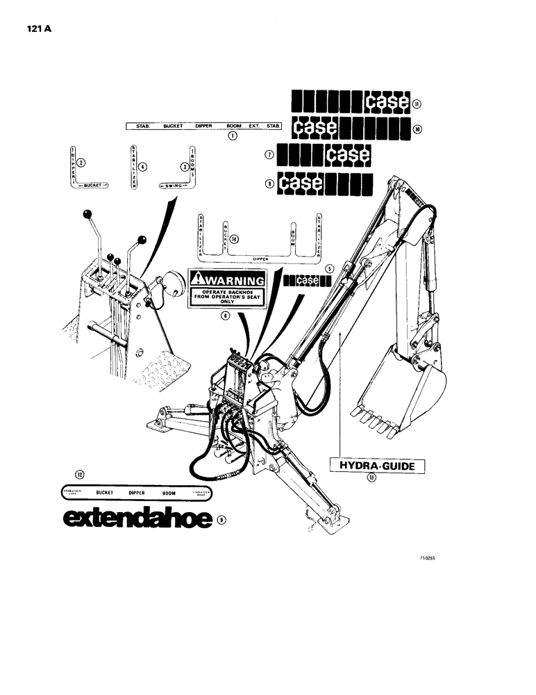 Схема запчастей Case 26B - (121A) - DECALS, LATE PRODUCTION 