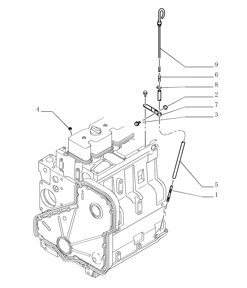 Схема запчастей Case 1850K LT - (0.270[01]) - ENGINE OIL DIPSTICK (01) - ENGINE