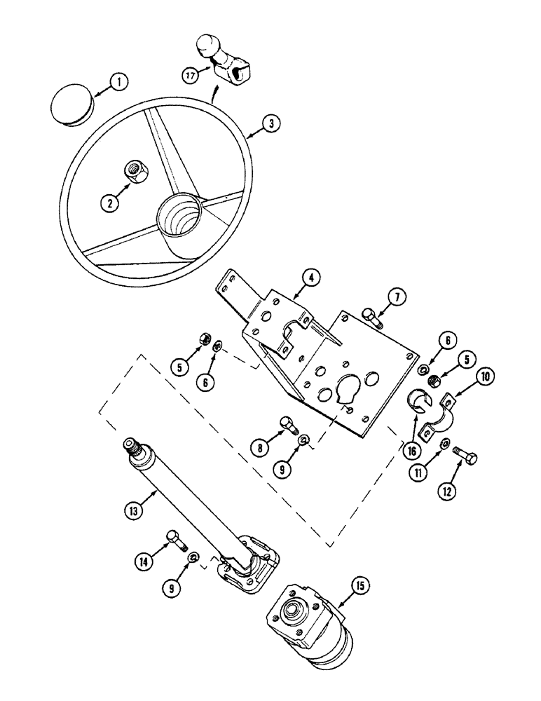 Схема запчастей Case 580SK - (5-02) - STEERING WHEEL AND COLUMN (05) - STEERING