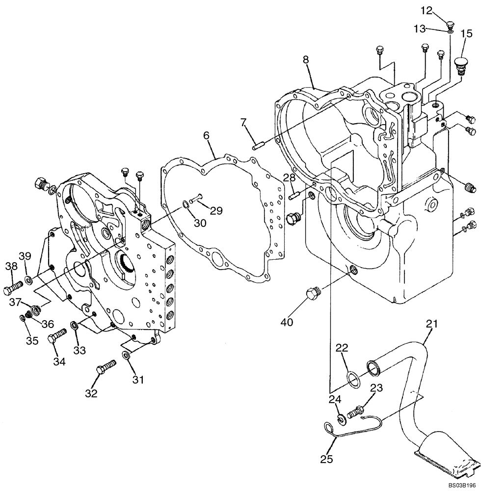 Схема запчастей Case 686GXR - (6-28) - TRANSMISSION, HOUSING AND RELATED PARTS (06) - POWER TRAIN