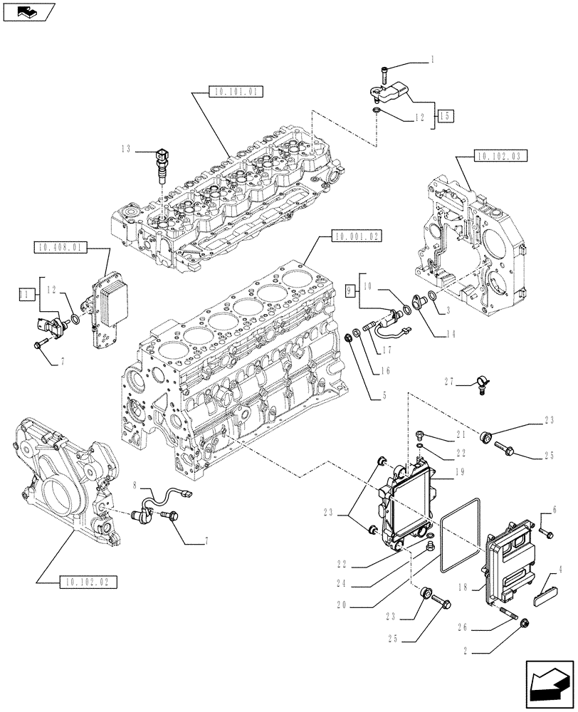 Схема запчастей Case F4HFE613R A004 - (55.440.01) - ELECTRONIC INJECTION (504092213) (55) - ELECTRICAL SYSTEMS