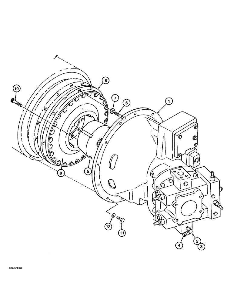 Схема запчастей Case 9060B - (8-008) - HYDRAULIC PUMP AND COUPLING (08) - HYDRAULICS