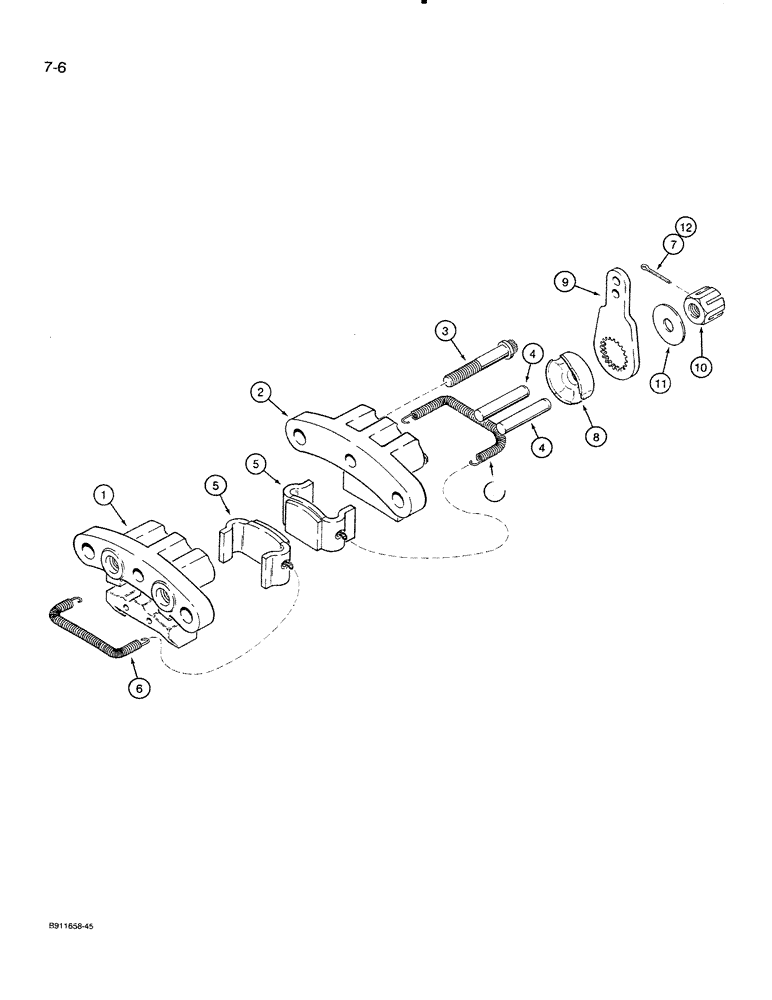 Схема запчастей Case 821 - (7-006) - PARKING BRAKE ASSEMBLY P.I.N. JAK0024165 AND AFTER (07) - BRAKES