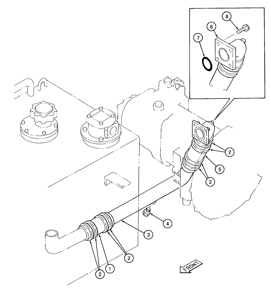 Схема запчастей Case 9040 - (8-06) - BASIC HYDRAULIC CIRCUIT, RESERVOIR TO PUMP (08) - HYDRAULICS