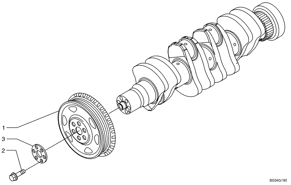 Схема запчастей Case 521D - (02-39) - CRANKSHAFT - PULLEY (02) - ENGINE