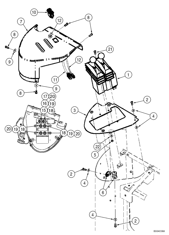 Схема запчастей Case 721D - (08-21) - LOADER CONTROL - TWO LEVER (08) - HYDRAULICS