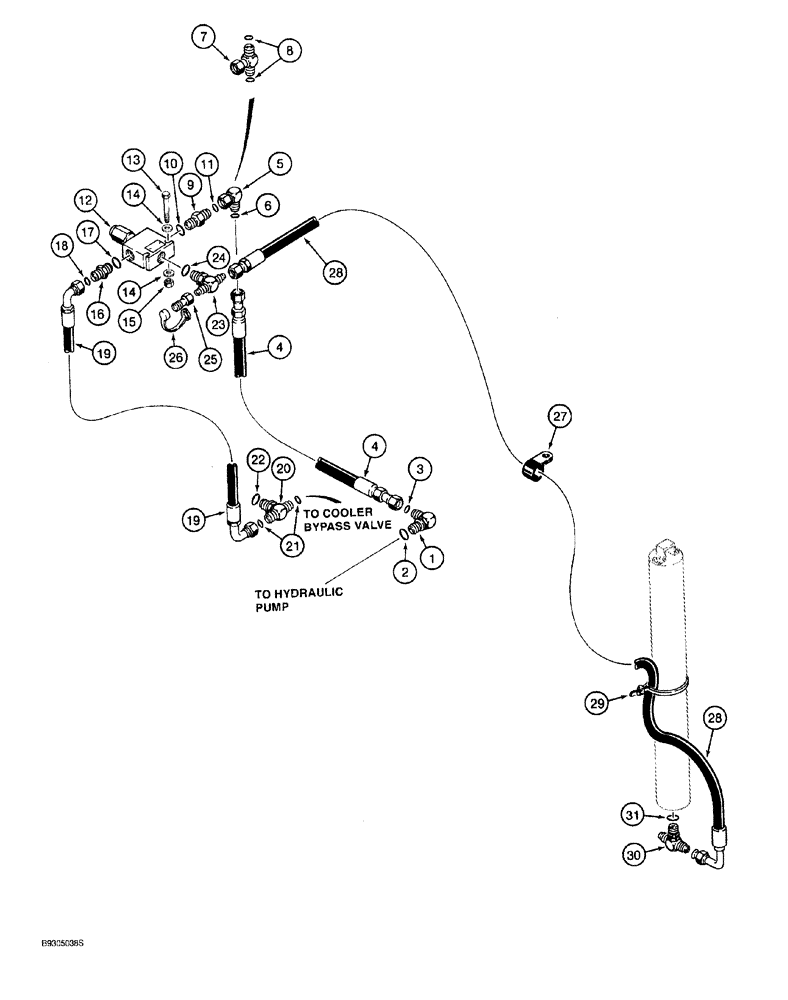 Схема запчастей Case 921 - (8-078) - REMOTE LOADER CONTROL CIRCUIT, SUPPLY TO ACCUMULATER, P.I.N. JAK0026022 AND AFTER (08) - HYDRAULICS