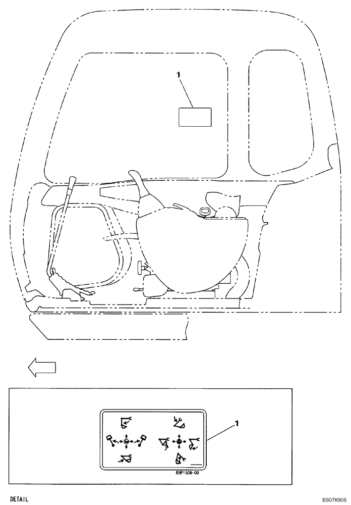 Схема запчастей Case CX225SR - (09-40) - DECALS - HAND CONTROL - CAB (09) - CHASSIS/ATTACHMENTS