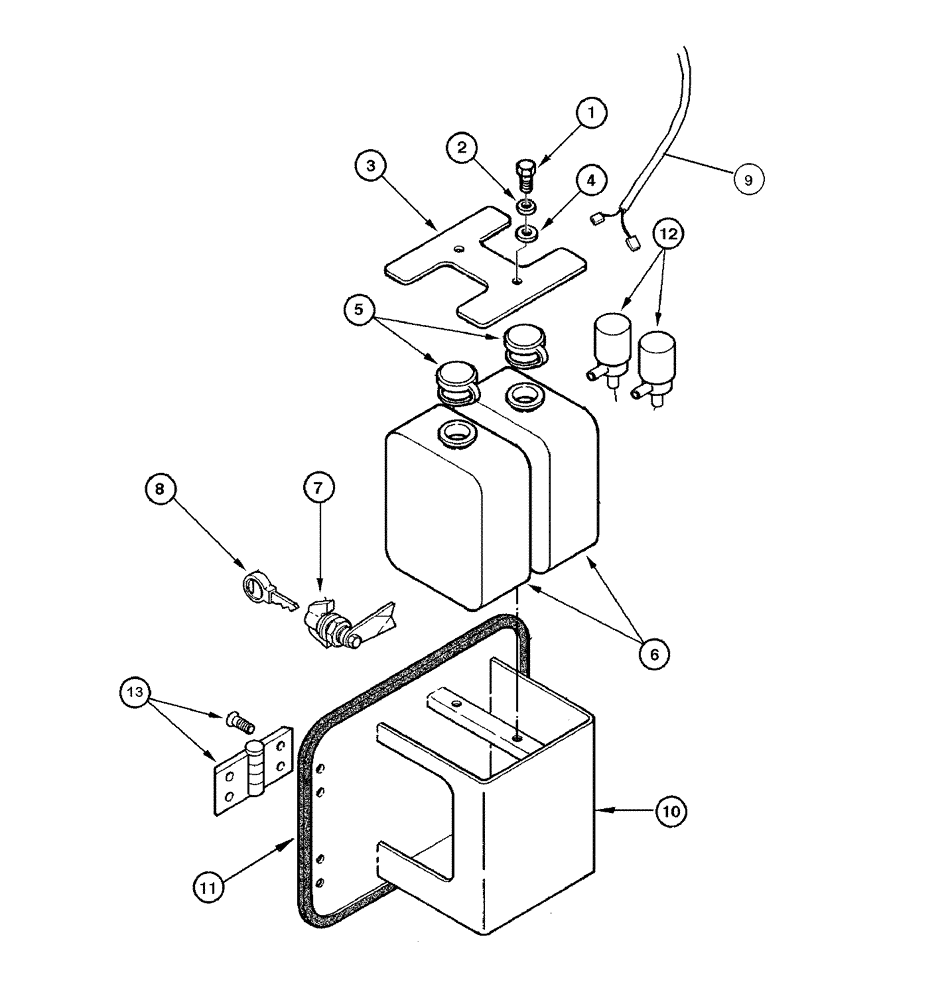 Схема запчастей Case 865 DHP - (9-098) - RESERVOIR ASSEMBLY (09) - CHASSIS