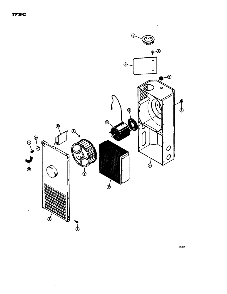 Схема запчастей Case W24 - (173C) - L16339 CAB HEATER, SIDE MOUNTED (09) - CHASSIS