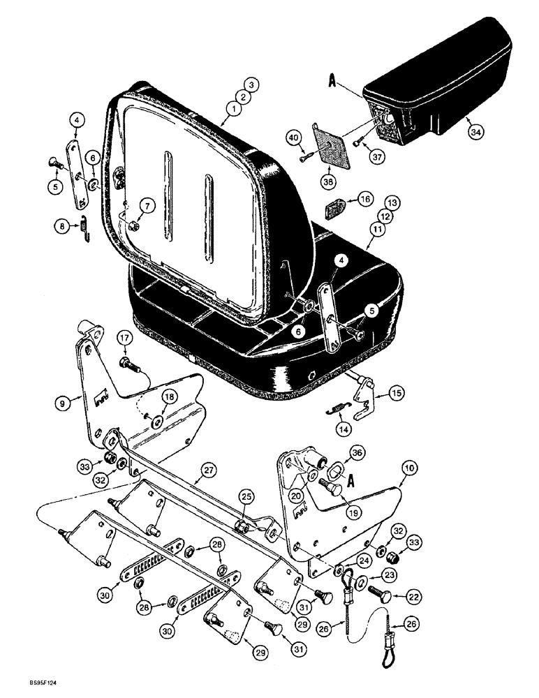 Схема запчастей Case 721B - (9-055A) - SUSPENSION SEATS - GRAY (09) - CHASSIS/ATTACHMENTS