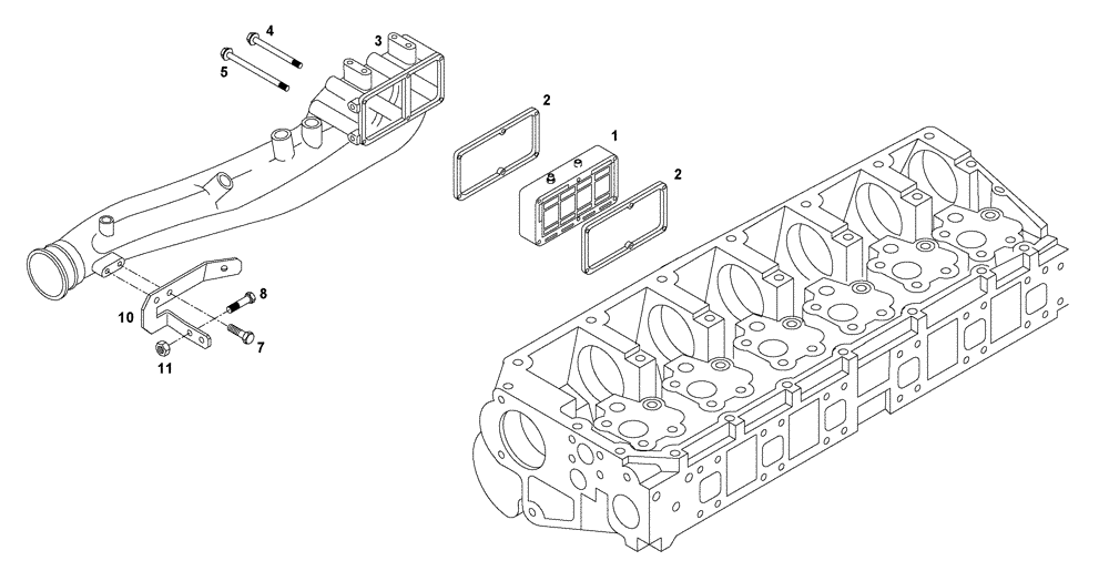 Схема запчастей Case 327B - (01A00000273[001]) - ENGINE INTAKE PARTS (87521024) (01) - ENGINE