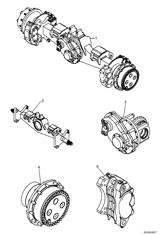 Схема запчастей Case 330B - (32A00000130[001]) - SECTION INDEX, INTERMEDIATE AXLE ASSY W/DRY BRAKES (P.I.N. HHD0330BN7PG57000 AND AFTER) (89500432714) (11) - AXLES/WHEELS