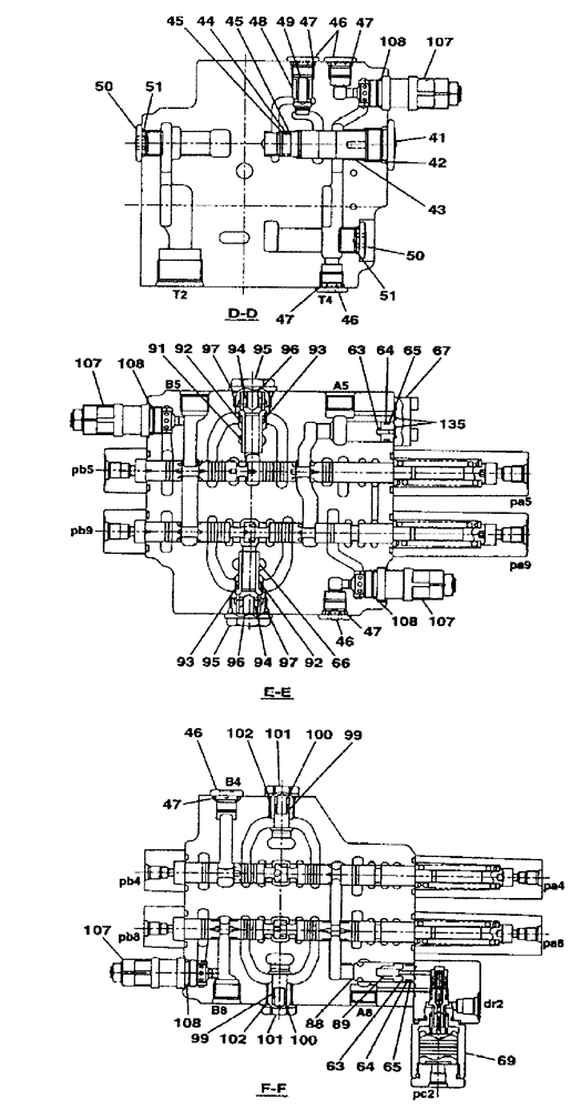 Схема запчастей Case CX75SR - (08-24[04]) - CONTROL VALVE (08) - HYDRAULICS