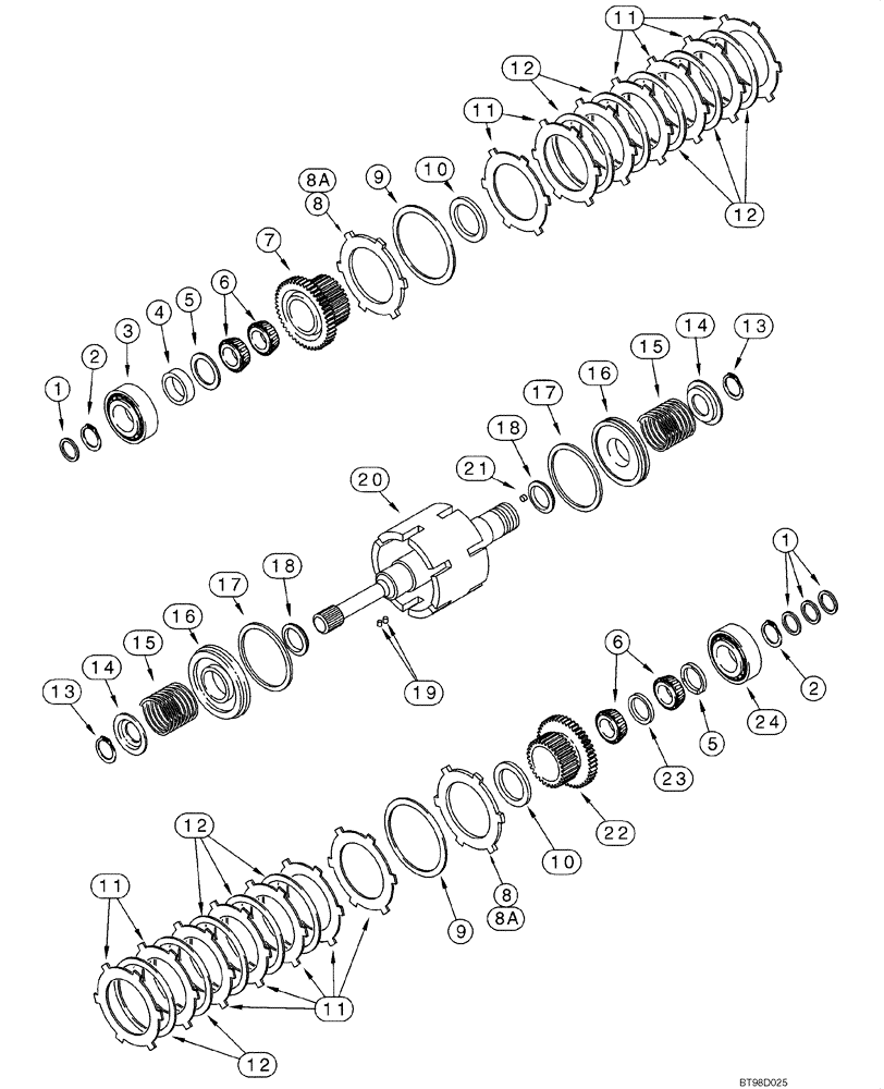 Схема запчастей Case 586G - (06-34) - TRANSMISSION ASSY (130786A2, A3 OR 130787A2, A3) - SHAFT, INPUT (06) - POWER TRAIN