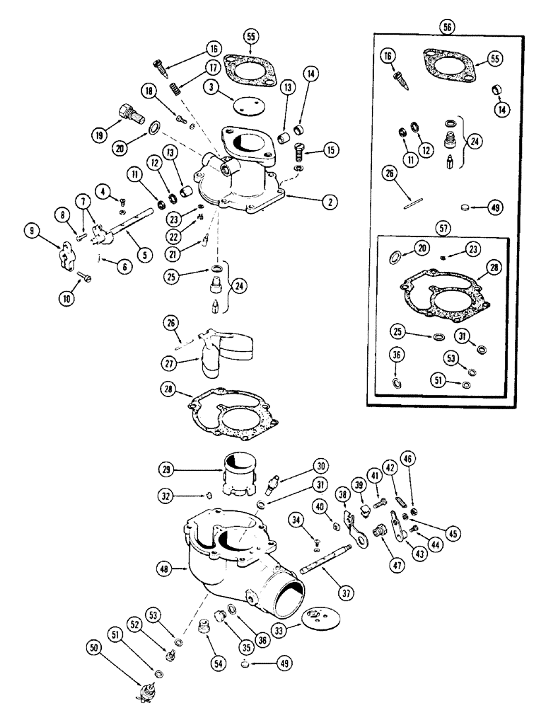 Схема запчастей Case W8C - (048) - A24552 CARBURETOR, (377) SPARK IGNITION ENGINE (03) - FUEL SYSTEM