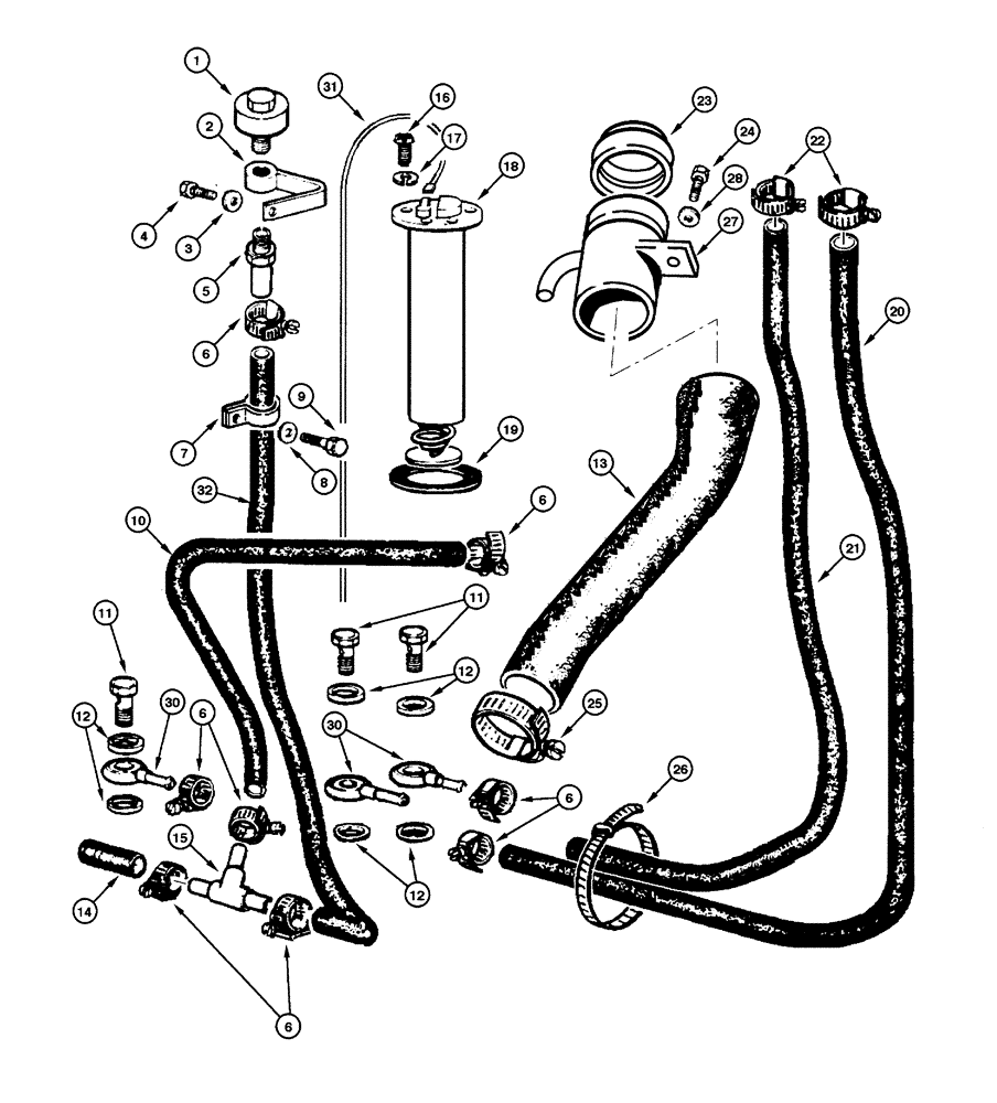 Схема запчастей Case 885 - (03.04[00]) - FUEL LINE (03) - FUEL SYSTEM