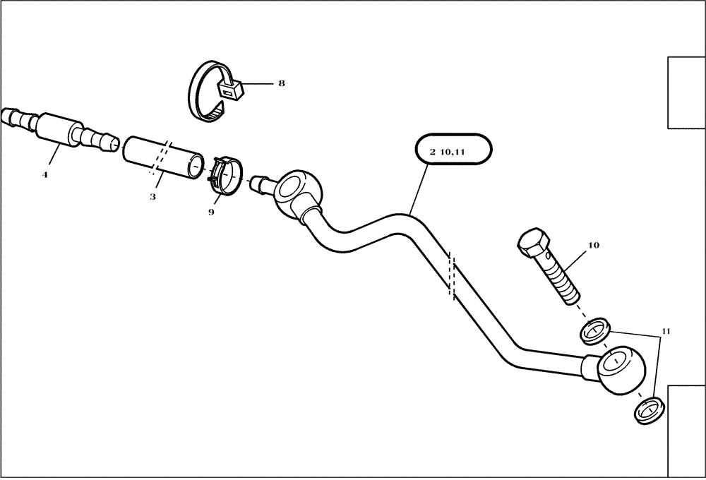 Схема запчастей Case 321E - (95.019[2987822001]) - FUEL LINE (10) - ENGINE