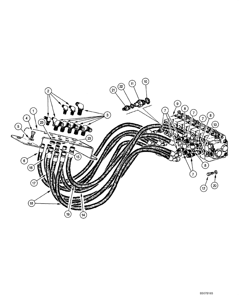 Схема запчастей Case 845 DHP - (08.45[00]) - DISTRIBUTOR - HYDRAULIC CIRCUIT (08) - HYDRAULICS