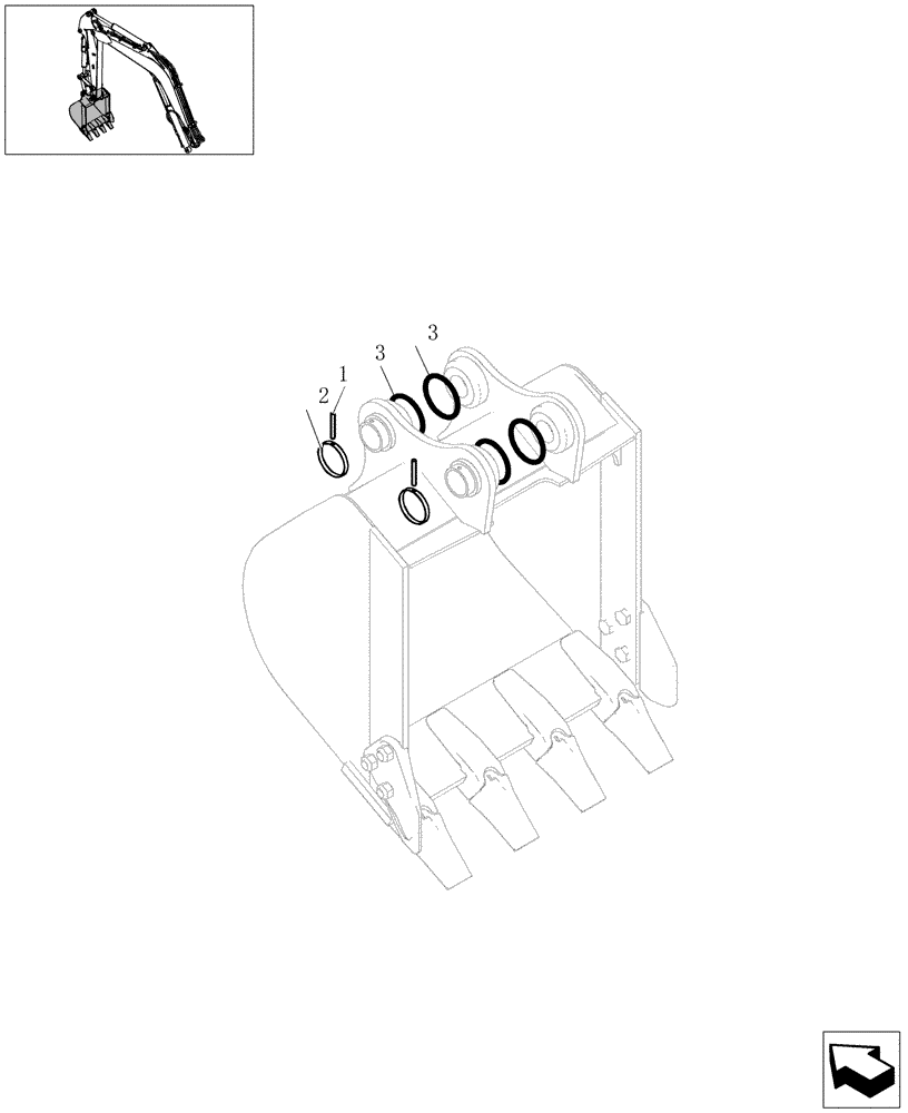 Схема запчастей Case CX27B - (2.050[01]) - BUCKET INSTALLATION (02) - Section 2