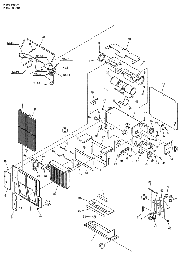 Схема запчастей Case CX50B - (05-023) - COOLER ASSY (PH20M00019F1) OPTIONAL PARTS