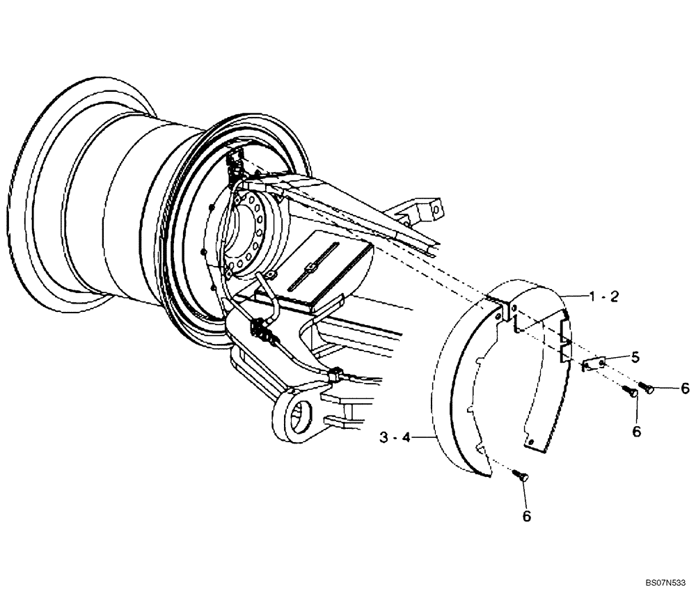 Схема запчастей Case 330B - (30A00000672[001]) - FRONT WHEEL DRIVE SHAFTS - SHIELDING (87743030) (11) - AXLES/WHEELS