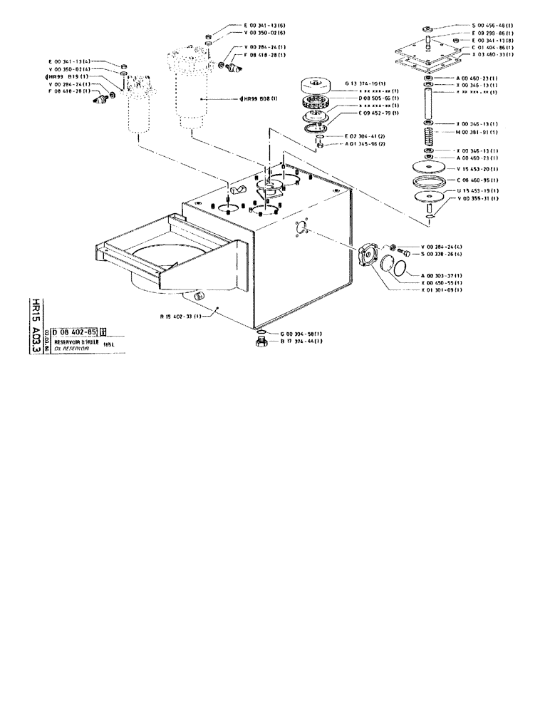 Схема запчастей Case 90BCL - (308) - OIL RESERVOIR 165L (07) - HYDRAULIC SYSTEM