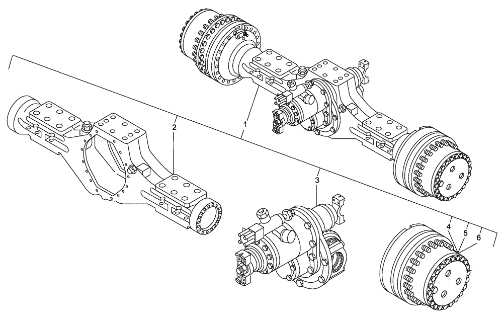 Схема запчастей Case 340B - (32A00000057[001]) - SECTION INDEX, INTERMEDIATE AXLE (89500414678) (11) - AXLES/WHEELS