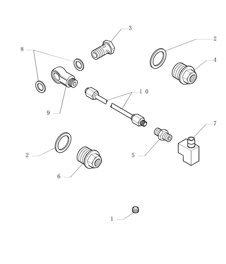 Схема запчастей Case 1850K - (0.149[02]) - INJECTION EQUIPMENT - PIPING (01) - ENGINE