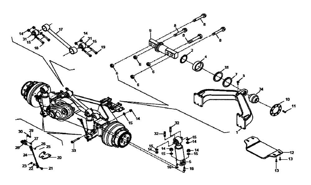 Схема запчастей Case 327B - (38A00020709[001]) - SUSPENSION INSTALL, FRONT- IF USED (P.I.N. HHD0327BN7PG57003 AND AFTER) (84292953) (09) - Implement / Hydraulics / Frame / Brakes