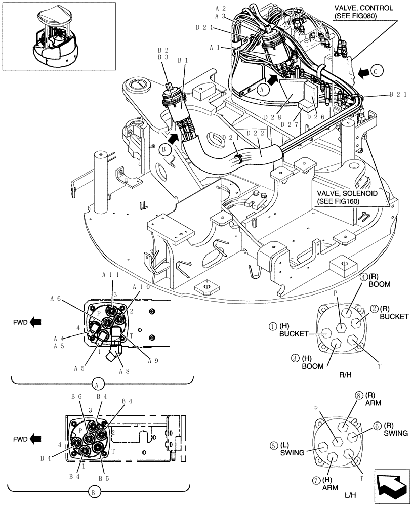 Схема запчастей Case CX31B - (140-60[1]) - CONTROL LINES (NIBBLER & BREAKER) (35) - HYDRAULIC SYSTEMS