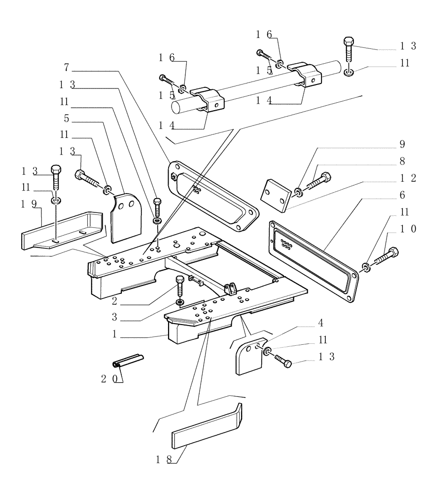 Схема запчастей Case 1850K - (5.645[01]) - ROPS SUPPORT Hoods / Operators Compartment