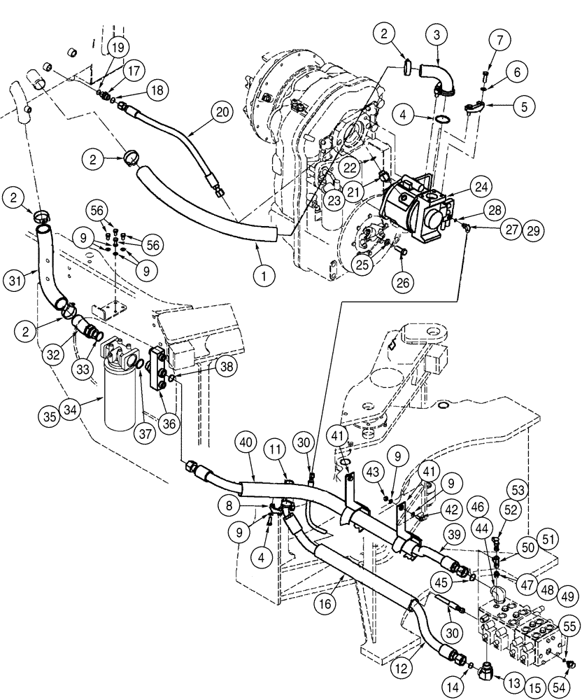 Схема запчастей Case 521D - (08-02) - HYDRAULICS - RESERVOIR TO HYDRAULIC PUMP (08) - HYDRAULICS