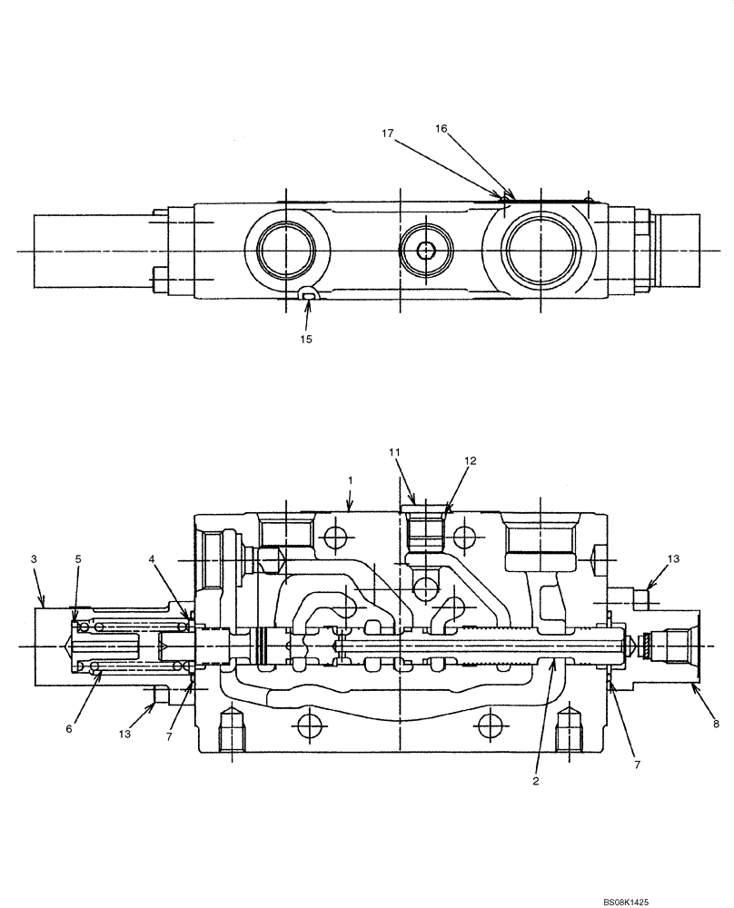 Схема запчастей Case CX50B - (07-009) - VALVE ASSY, CONTROL (SUPPLY, CONNECTING) (PH30V00064F1) ELECTRICAL AND HYDRAULIC COMPONENTS