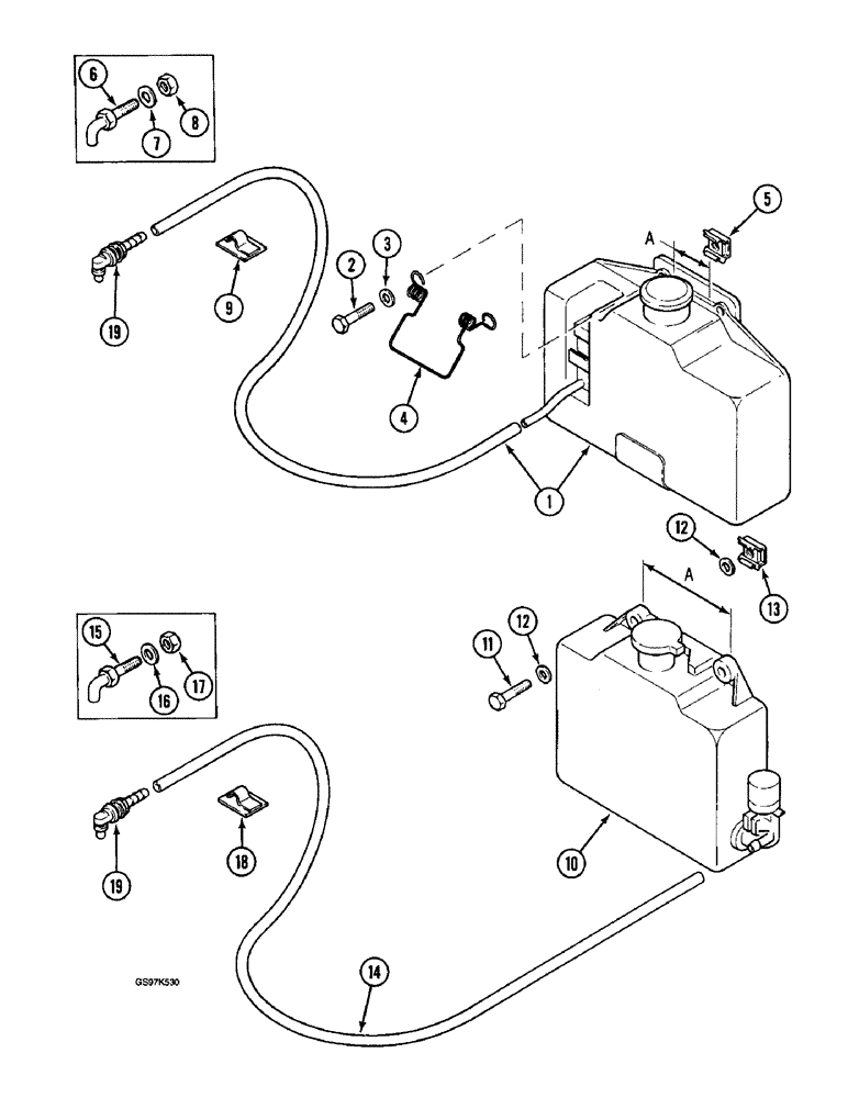 Схема запчастей Case 220B - (4-32) - CAB WDSHLD WSHR,PIN 74441-74597 PIN 03201 & AFT (04) - ELECTRICAL SYSTEMS