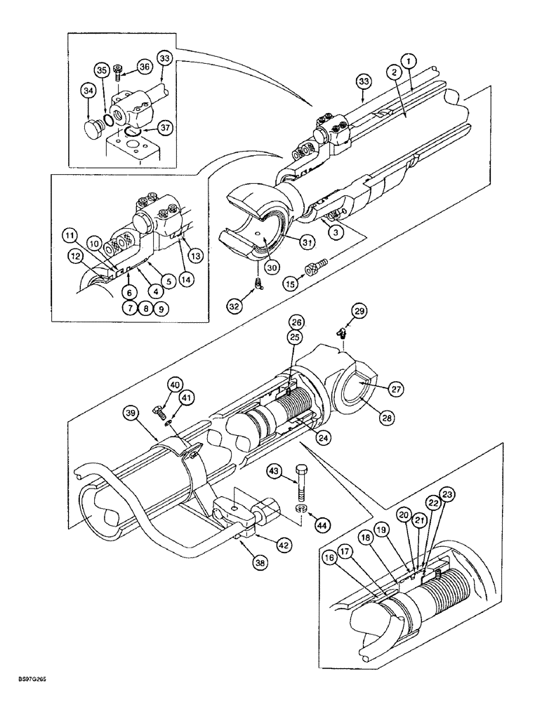 Схема запчастей Case 9010B - (8-132) - BOOM CYLINDERS, MODELS WITH LOAD HOLD (08) - HYDRAULICS