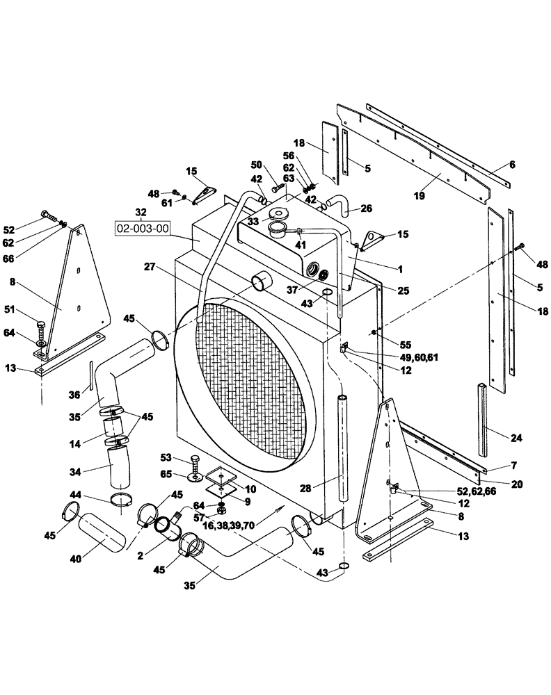 Схема запчастей Case SV216 - (02-002-00[02]) - WATER CIRCUIT - ENGINE (02) - ENGINE