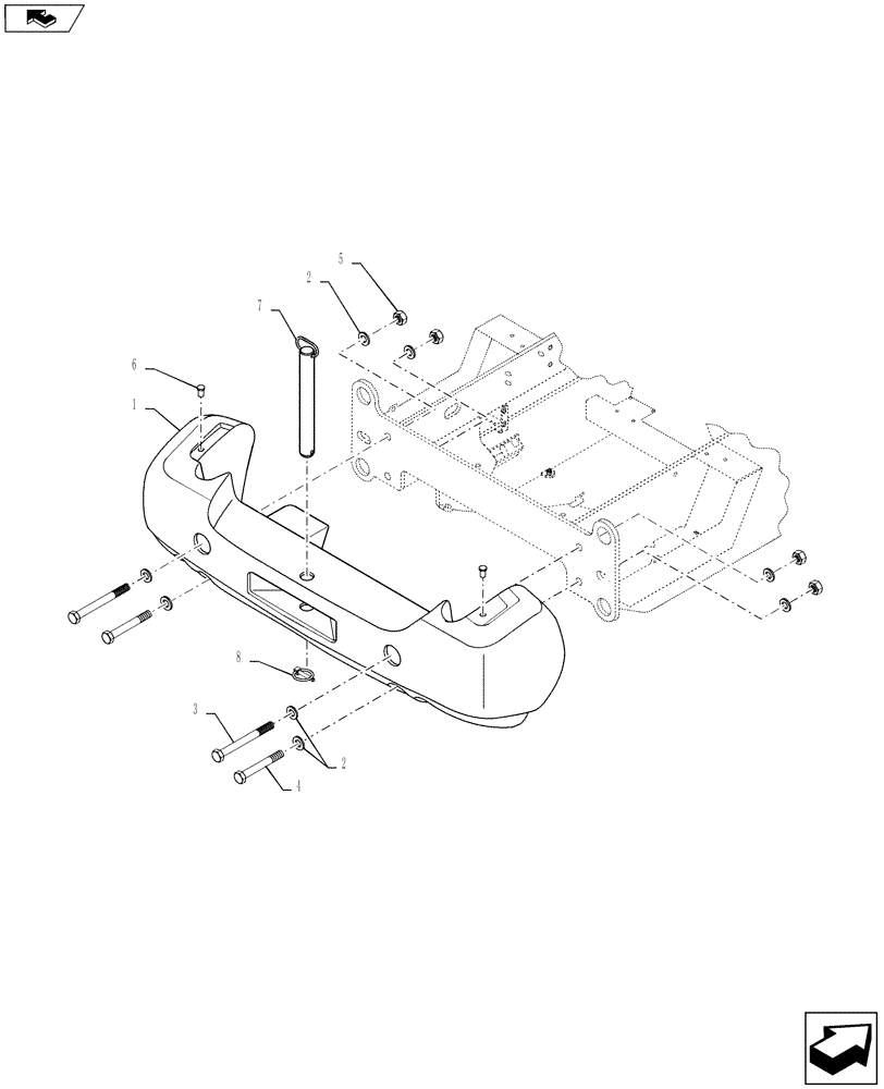 Схема запчастей Case 821F - (39.100.07) - COUNTERWEIGHTS - 821F (39) - FRAMES AND BALLASTING