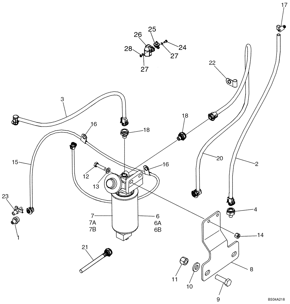 Схема запчастей Case 721D - (03-02) - FUEL LINES (03) - FUEL SYSTEM