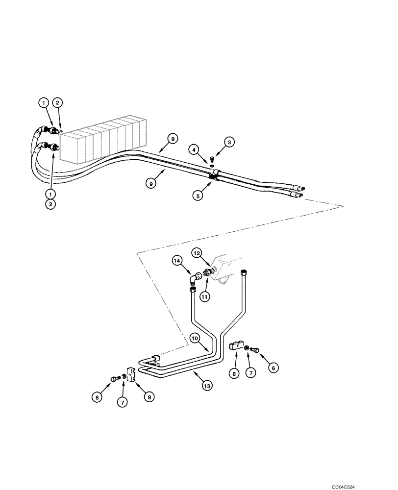 Схема запчастей Case 845 - (08.27[00]) - RIPPER HYDRAULIC CIRCUIT (08) - HYDRAULICS