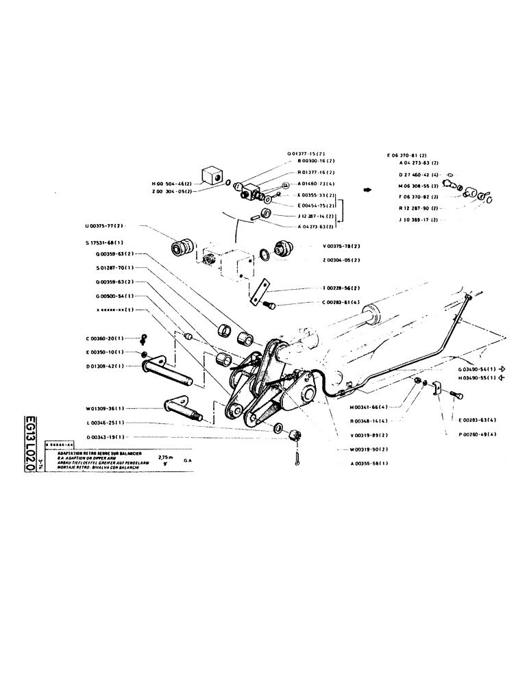 Схема запчастей Case GC120 - (249) - B.A. ADAPTION ON DIPPER ARM 