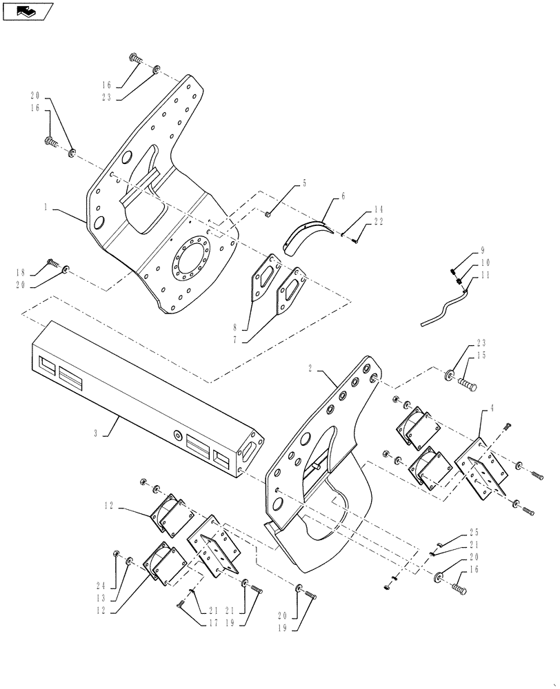 Схема запчастей Case DV207 - (75.200.08) - DRUM - MOUNTING (75) - SOIL PREPARATION