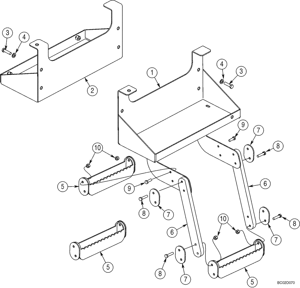 Схема запчастей Case 921C - (09-18A) - STEPS, REAR CHASSIS - TRAY, BATTERY (09) - CHASSIS