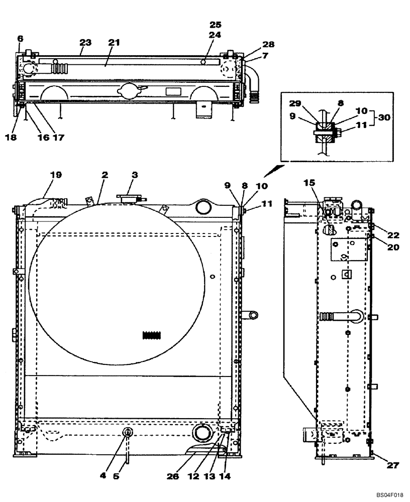 Схема запчастей Case CX160 - (02-04A) - RADIATOR ASSY (02) - ENGINE